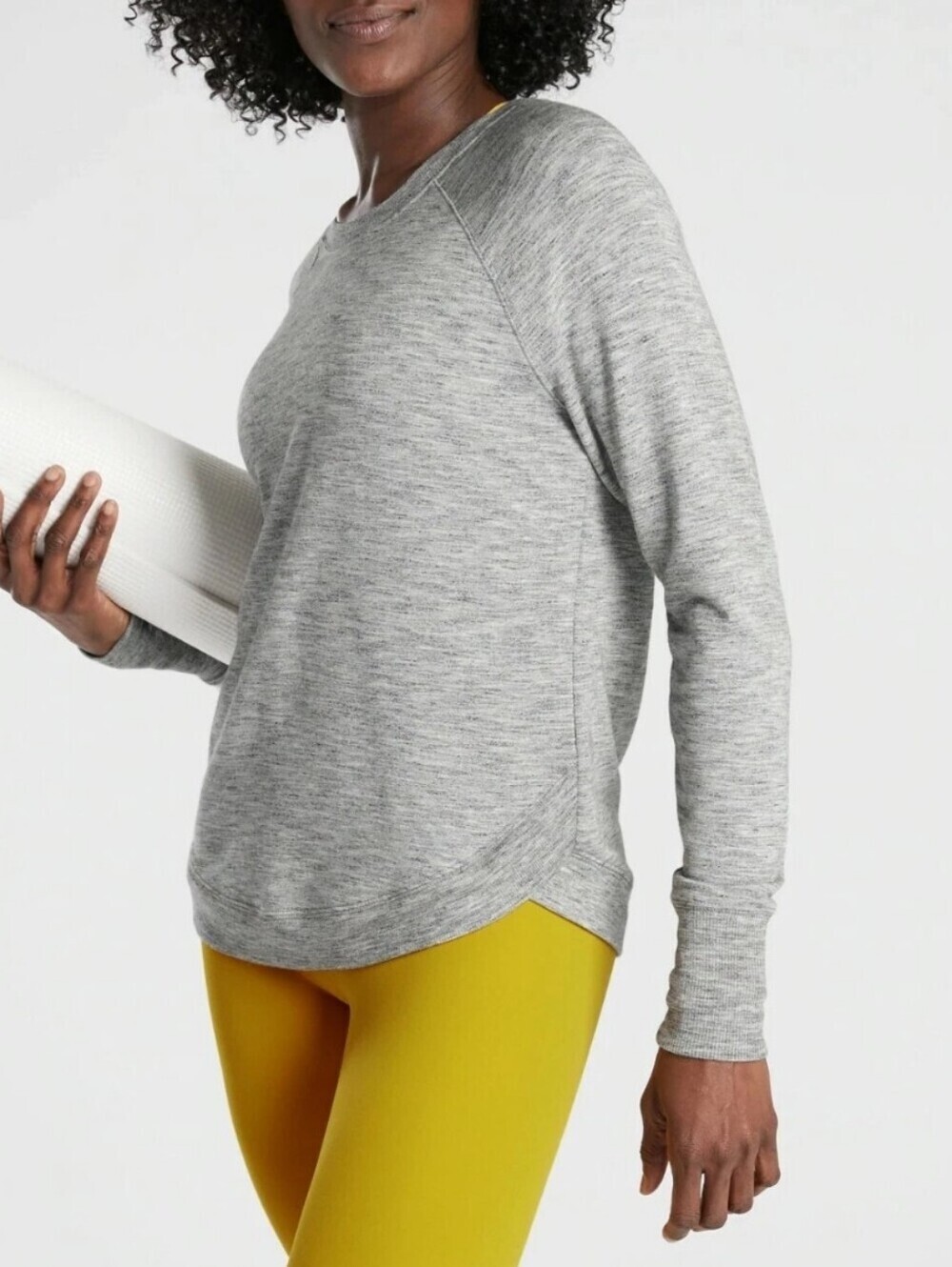 Athleta Mindset Sweatshirt Marl Grey Heather. Size Medium.